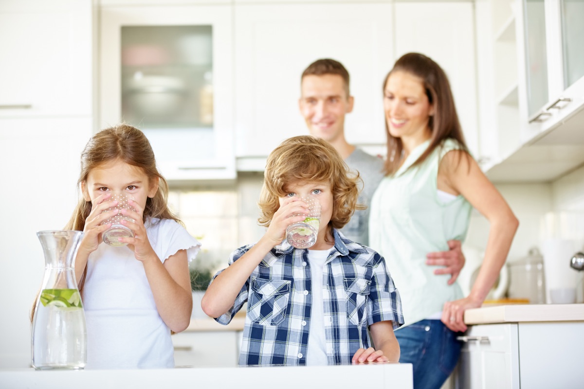 Family enjoying clean water